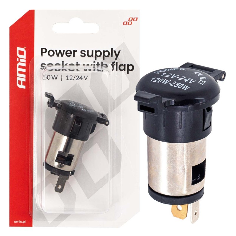 Toma de mechero adicional con tapa 250W 12V y 24V