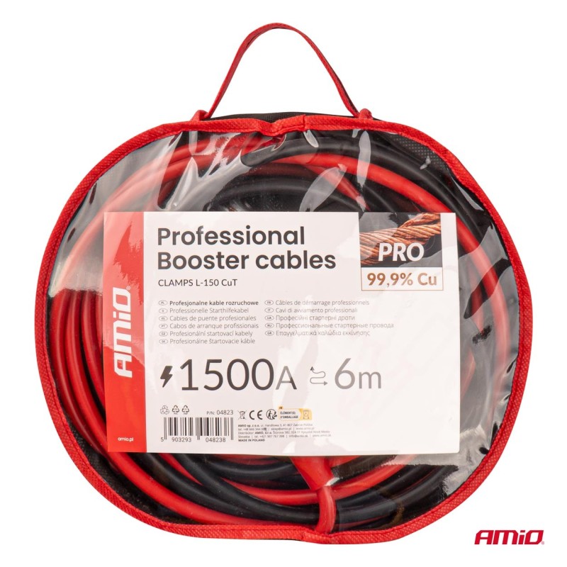 Cables de arranque 99,9 % cobre 1500A 6 mts.