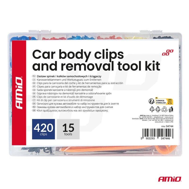 Grapas carrocería y herramientas extracción 420+15 piezas