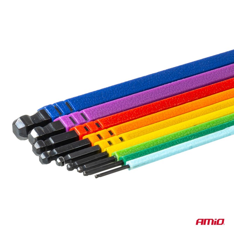 Juego 9 llaves hexagonales y puntas con adaptadores