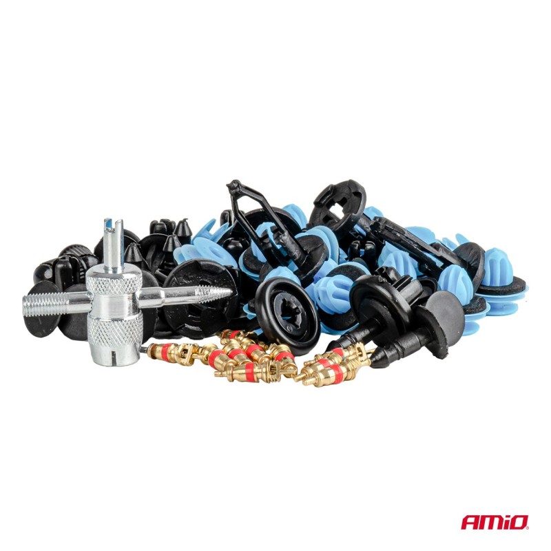 Grapas carrocería 130 piezas y herramientas neumaticos 18 piezas