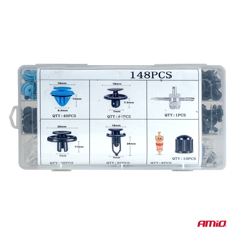 Grapas carrocería 130 piezas y herramientas neumaticos 18 piezas