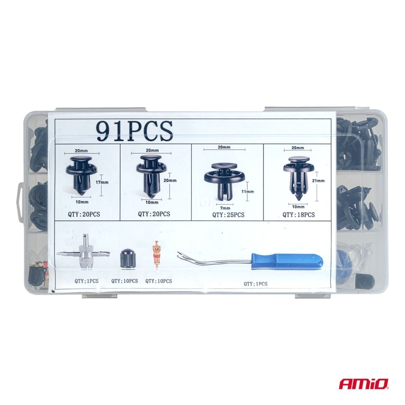 Grapas carrocería 83 piezas y herramientas neumaticos 18 piezas