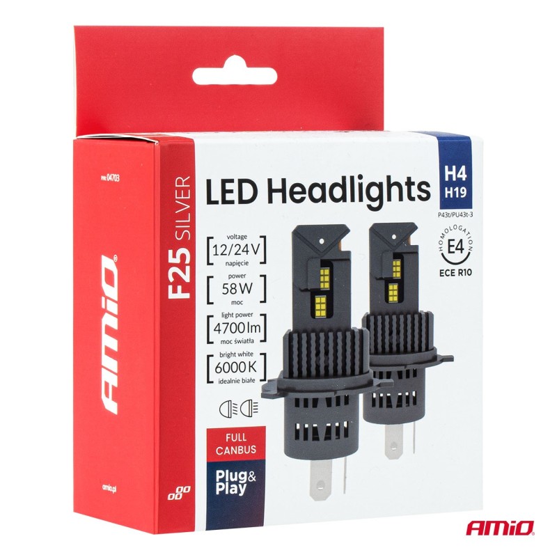 Kit LED H4 y H19 Full Canbus 54W y 58W 12V 24V