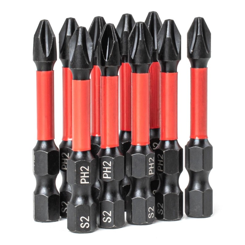 Puntas estrella de torsión PH2 1/4" 50 mm 10 unid.