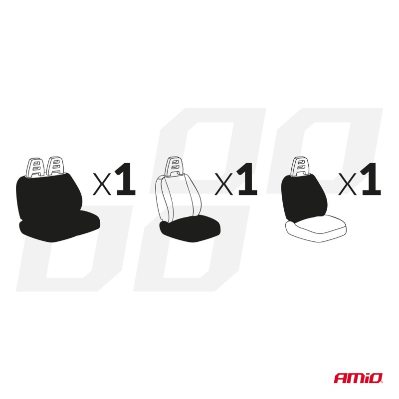 Fundas asientos delanteras universales furgonetas 3 plazas SC-01