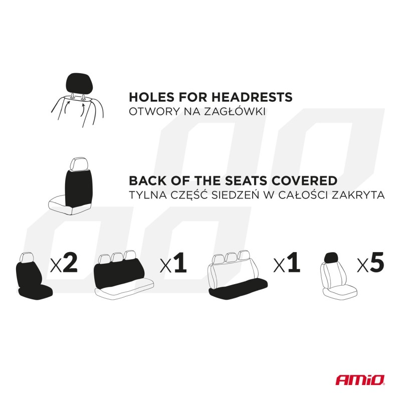 Juego de fundas universales delanteras y traseras 5 plazas SC-04