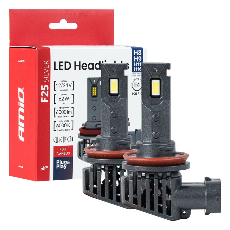 Kit LED H11, H8, H9, y H16 Full Canbus 62W 12V 24V