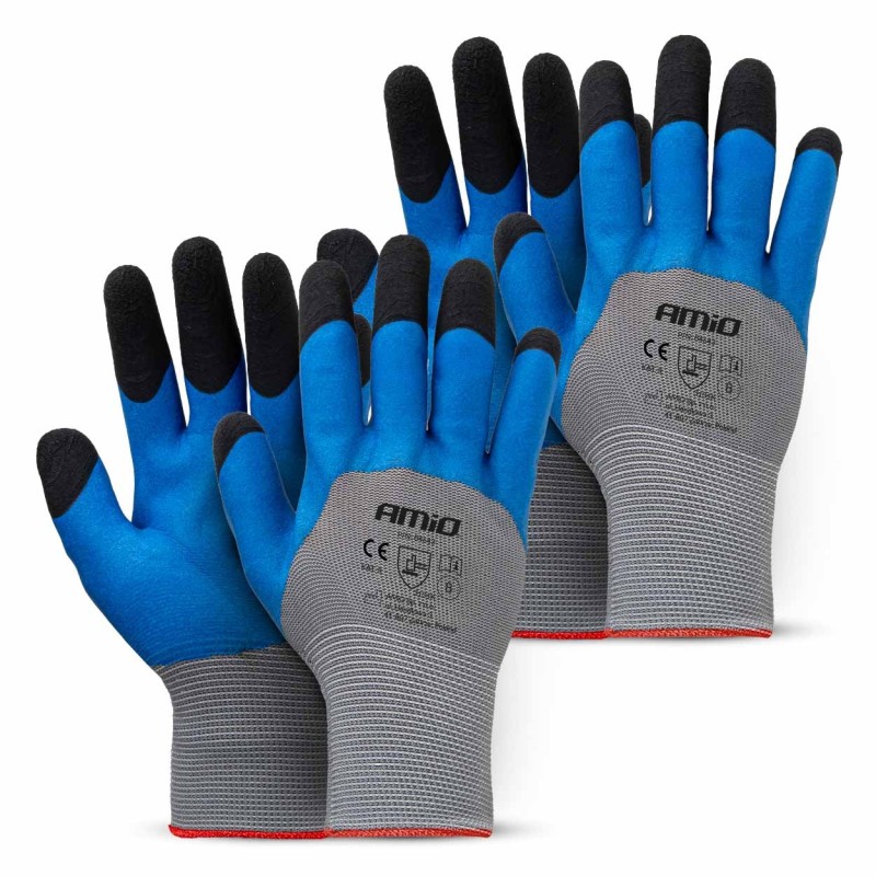 Guantes seguridad espuma de látex PE 3/4, 4 unidades, talla 8 (2 pares)