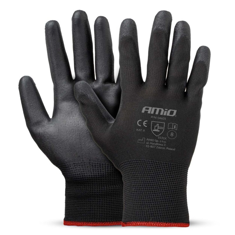 Guantes seguridad de PU, 4 unidades, talla 8 (2 pares)