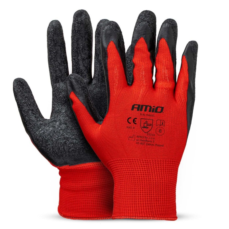 Guantes seguridad recubiertos de látex PE, 4 unidades, talla 8 (2 pares)
