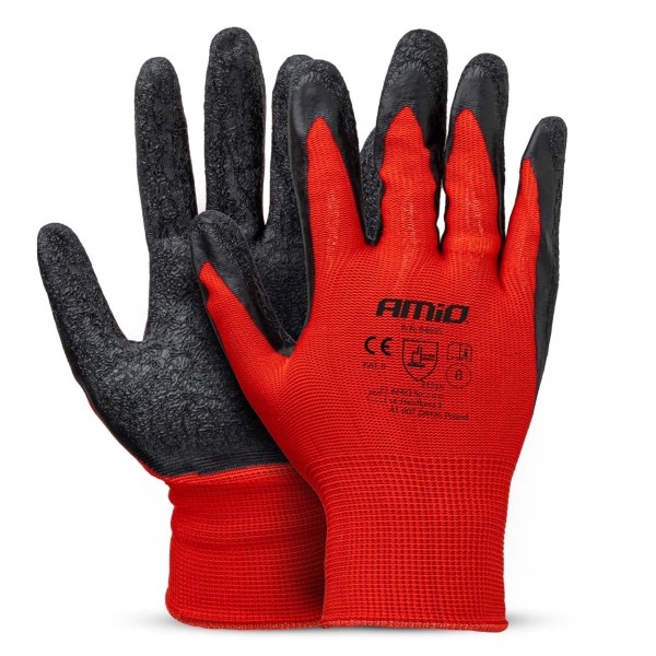 Guantes seguridad recubiertos de látex PE, 4 unidades, talla 8 (2 pares)