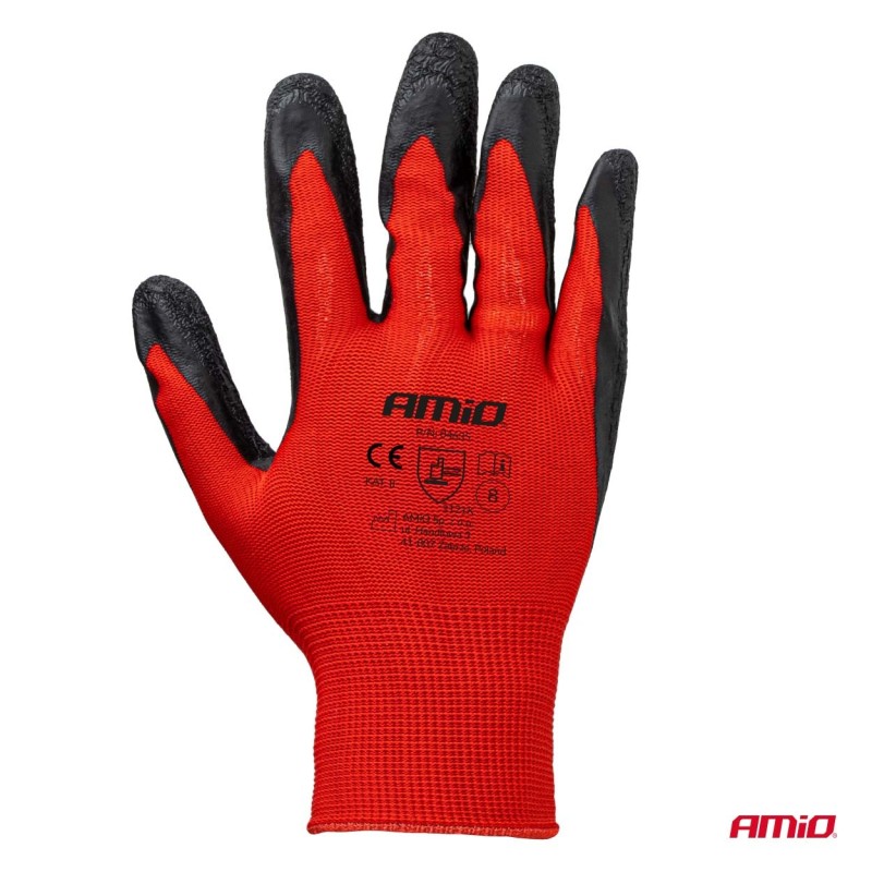 Guantes seguridad recubiertos de látex PE, 4 unidades, talla 8 (2 pares)