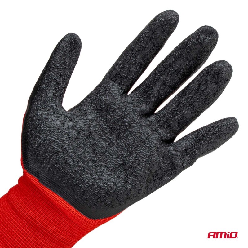 Guantes seguridad recubiertos de látex PE, 4 unidades, talla 8 (2 pares)