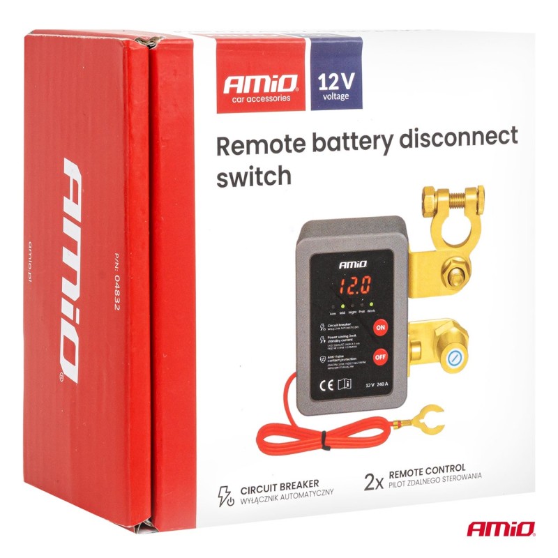 Desconectador de bateria a distancia 12V 240A 2 mandos