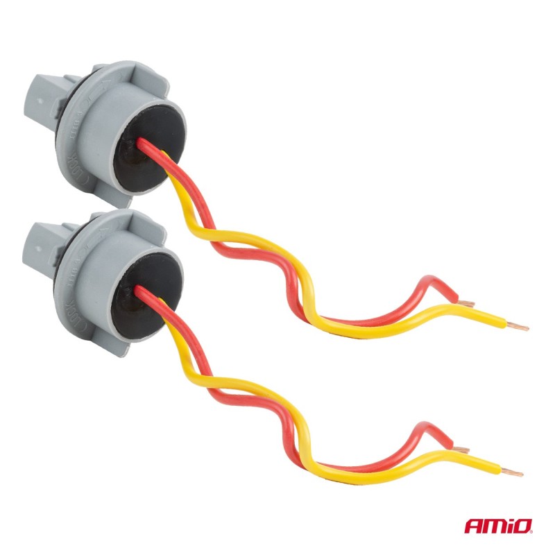 Casquillo Portalámparas 2 uds. T20 W21W de 1 polo