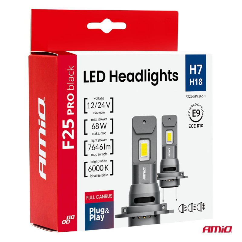 Kit LED H7 Serie F25 PRO Full Canbus 68W 12V 24V