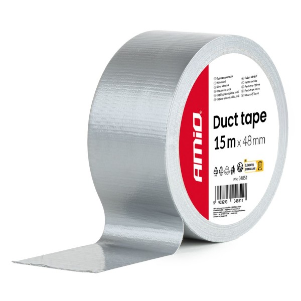 Cinta americana adhesiva 48 mm x 15 m x 0,19 mm gris