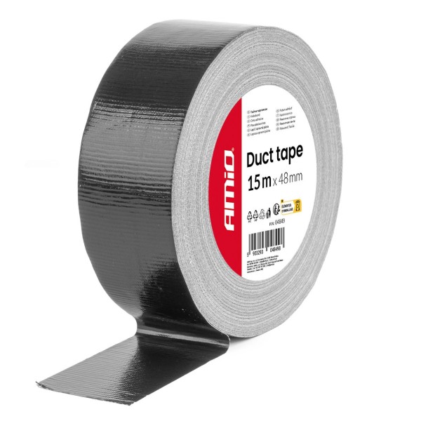Cinta americana adhesiva 48 mm x 15 m x 0,19 mm negra