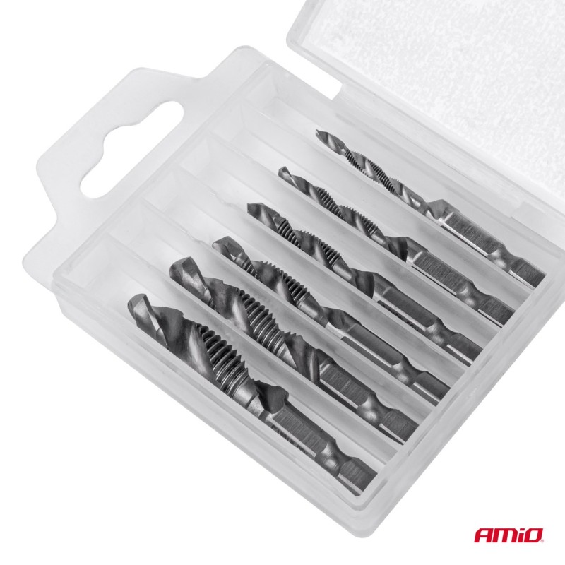 Juego de 6 brocas con rosca para metal