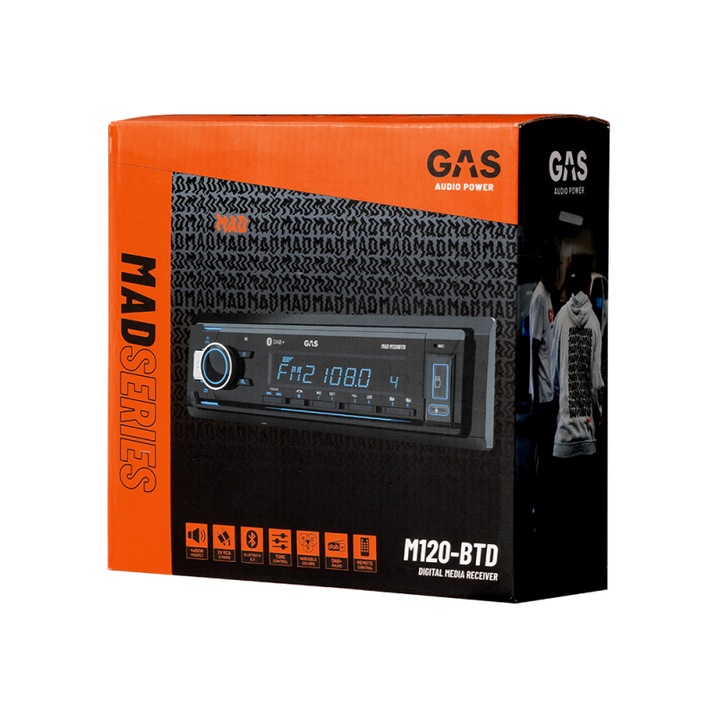 Radio USB y bluetooh GAS audio MAD M110-BT