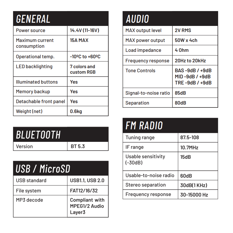 Radio USB y bluetooh GAS audio MAD M110-BT