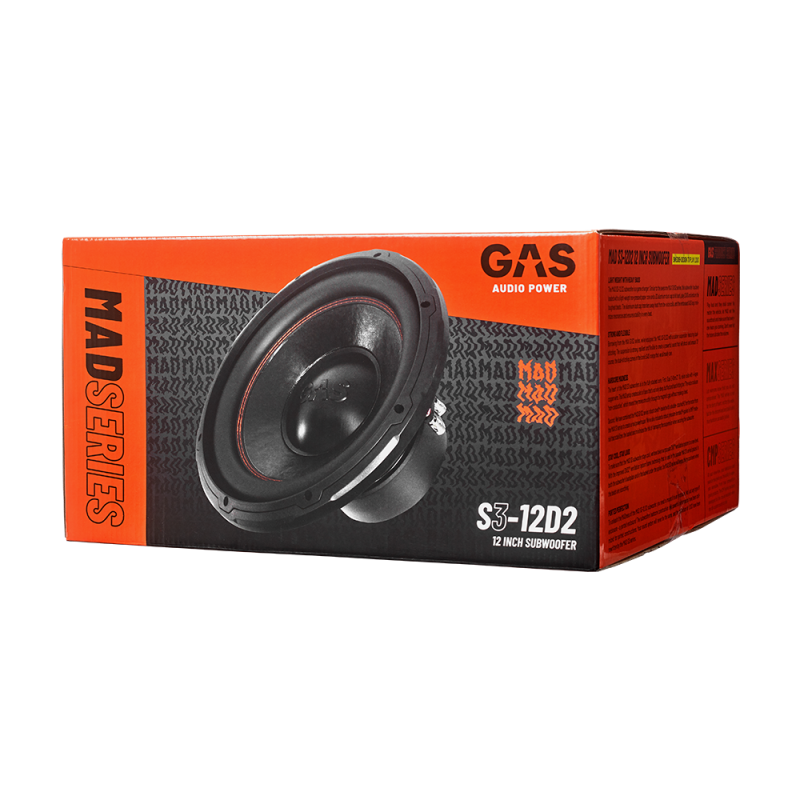 Subwoofer 12" 1200w/600rms 2+2ohm Gas audio