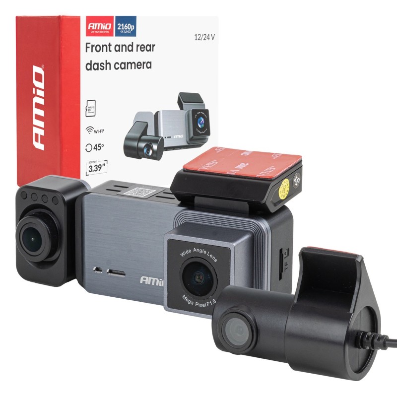 Dashcam con cámara trasera 4K WLAN WIFI UHD