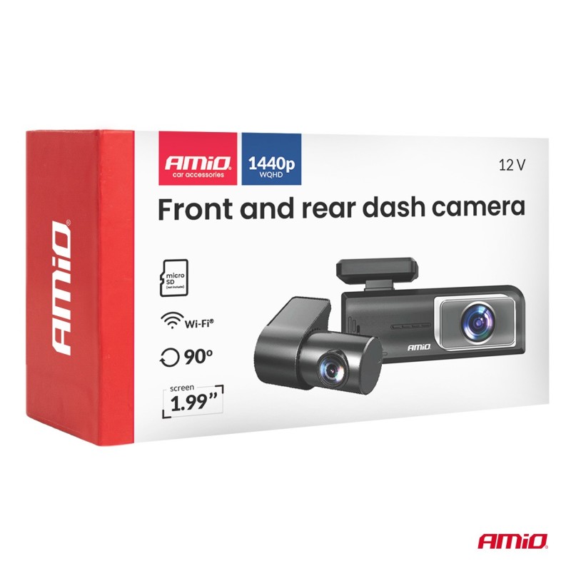 Dashcam con cámara trasera 2K WLAN WIFI HD
