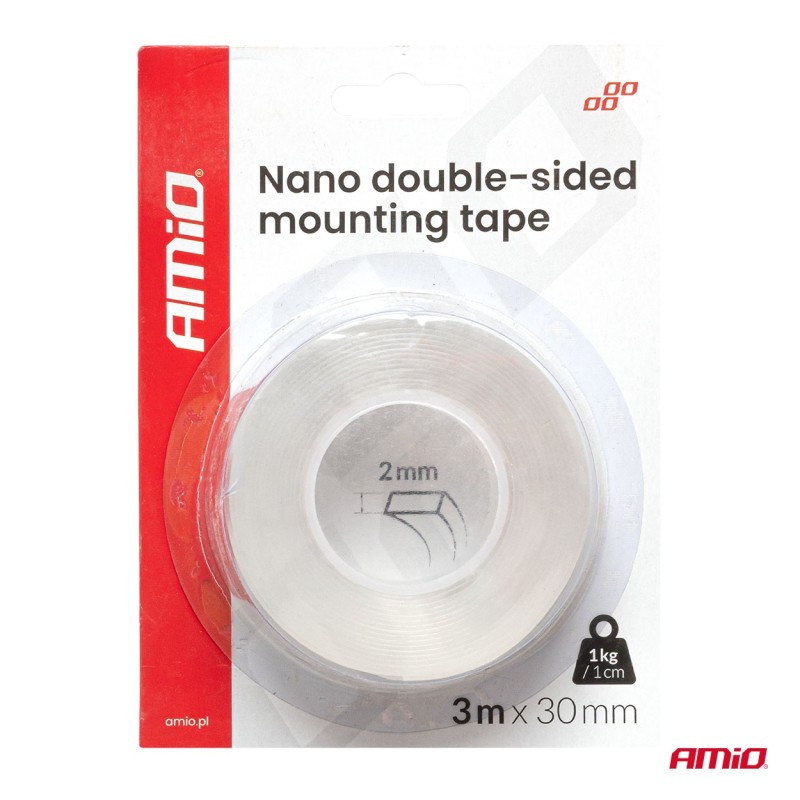 Cinta doble cara transparente 30mm 3mts