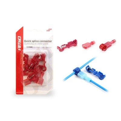 Conector de conexión rápida tipo T 0,5-1mm2 10A 5unid blister