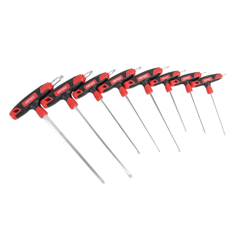 Juego llaves Torx mango en T de 8 piezas