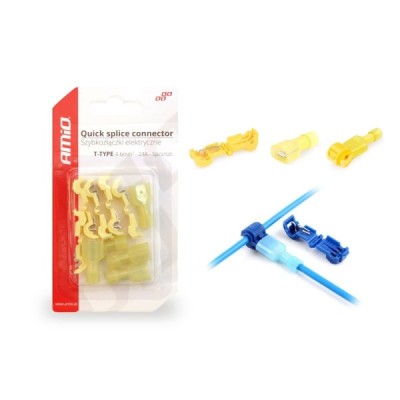 Conector de conexión rápida tipo T 04-6mm2 24A 5unid blister