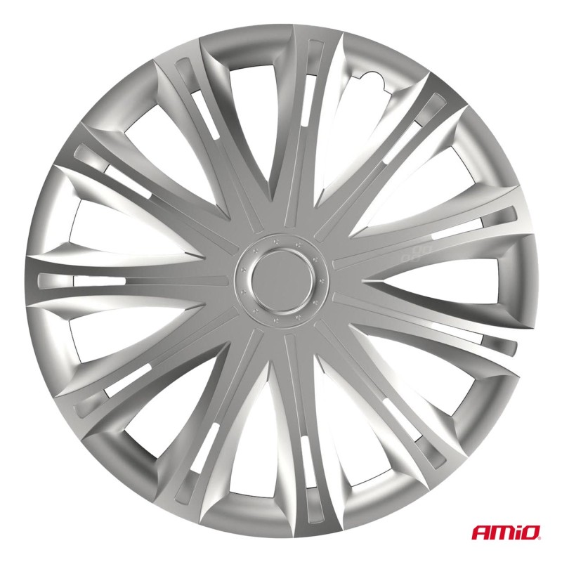 Tapacubos coche 4 piezas Spark plata 16"