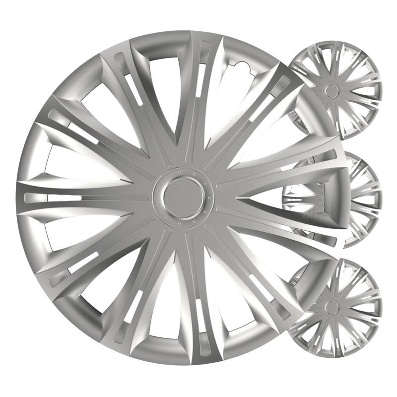 Tapacubos coche 4 piezas Spark plata 13"