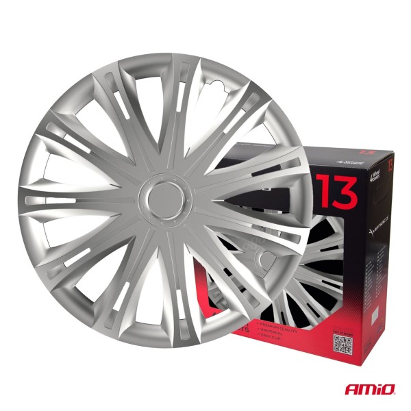 Tapacubos coche 4 piezas Spark plata 13"
