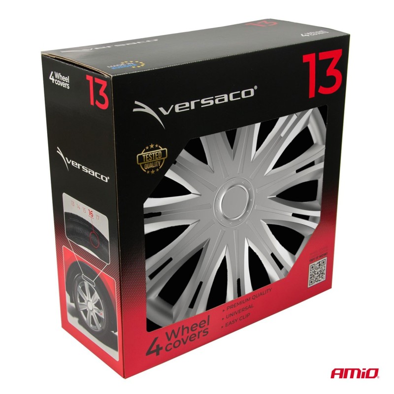 Tapacubos coche 4 piezas Spark plata 13"