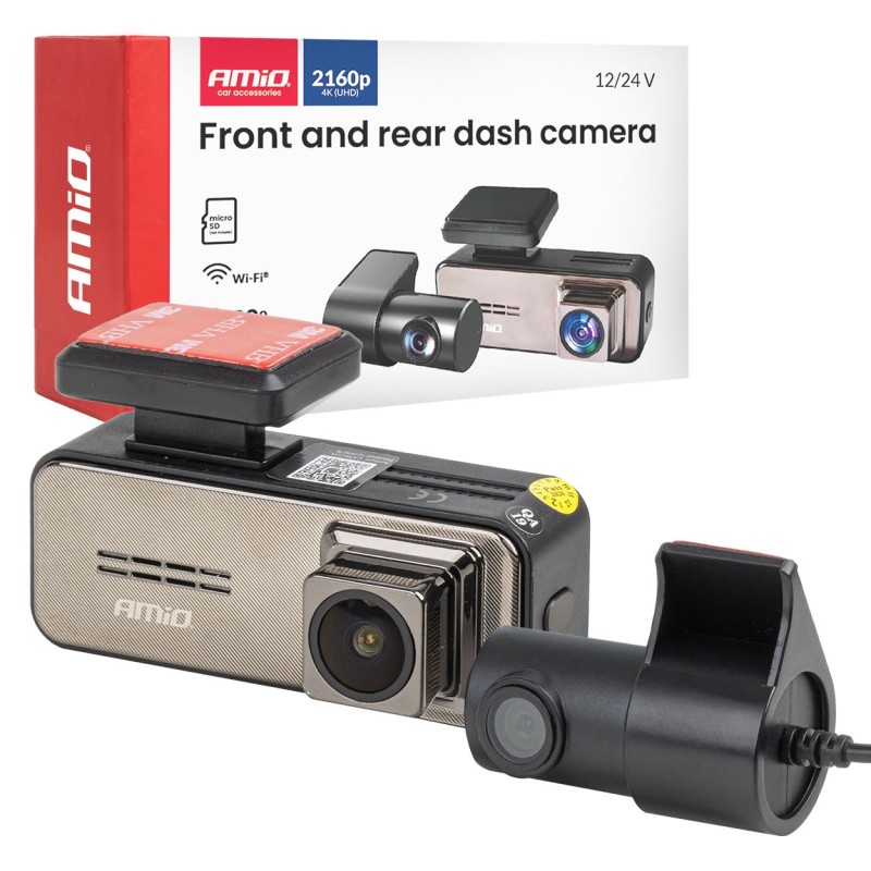 Dashcam con cámara trasera 4K WLAN WIFI UHD