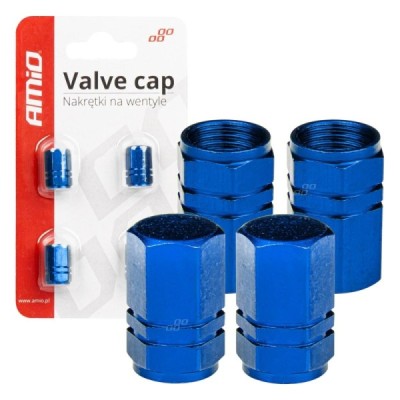 Tapones de aluminio para válvula color azul 4 unidades