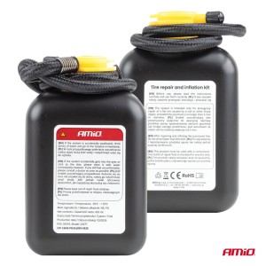 Kit de reparación e inflado de neumáticos 19mm 12V.