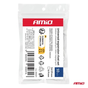 Grapas tipo remache plástico 54/29 mm ⌀ 6/4 mm, 10 uds.