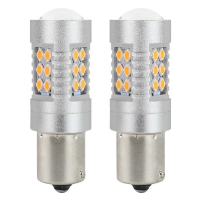 Lámparas LED CANBUS 3030 24SMD 1156 BAU15S PY21W Amber 12V/24V
