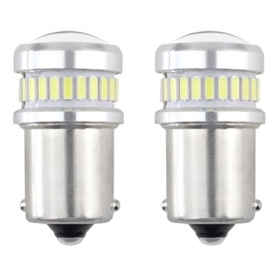 Lámparas LED CANBUS 3014 24SMD + 3030 6SMD 1156 BA15S P21W R10W R5W White 12V/24V