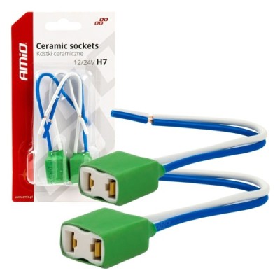 Conector Cerámico Recto 2 und. H7 cable 15 cm