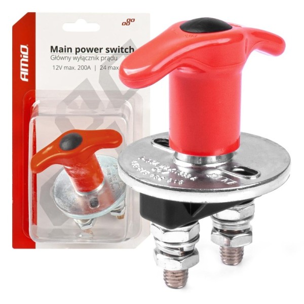 Interruptor desconectador de Batería 12/24V max 200A pico 500A