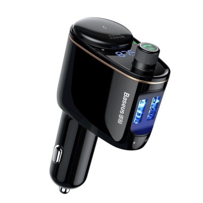 Transmisor FM BASEUS 2x USB bluetooth negro