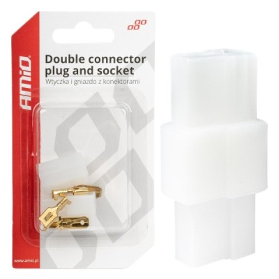 Conector rápido 2 vías con terminales macho/hembra AMIO-03512