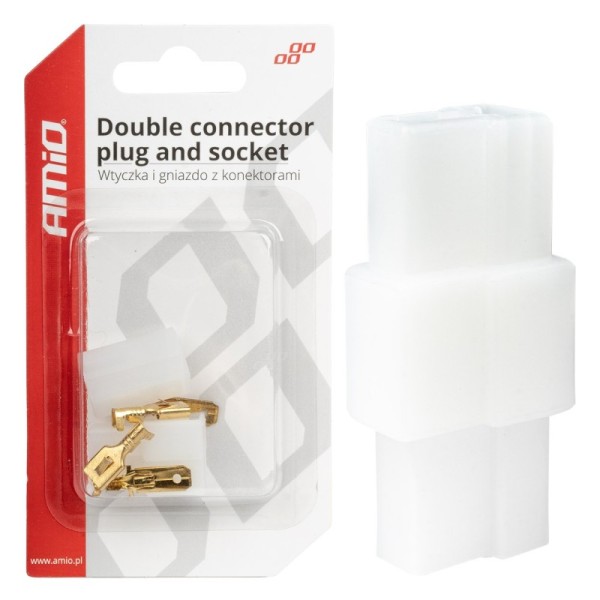 Conector rápido 2 vías con terminales macho/hembra AMIO-03512