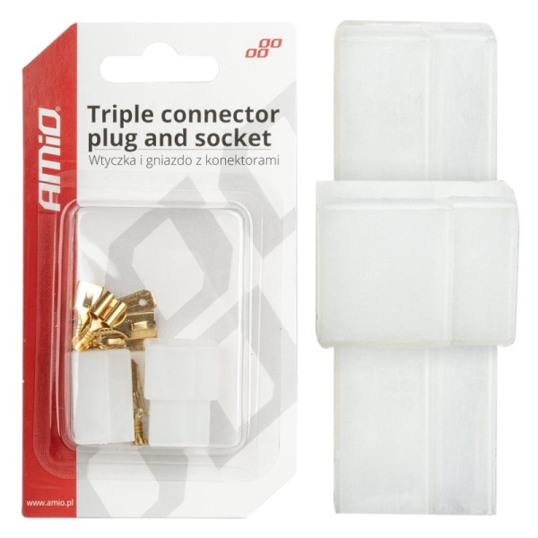 Conector rápido 3 vías con terminales macho/hembra AMIO-03513