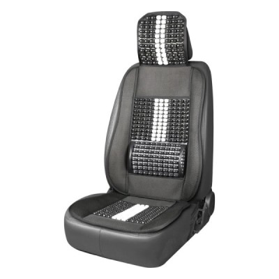 Respaldo asiento delantero soporte lumbar y apoyo de cabeza AMIO-03648 negro